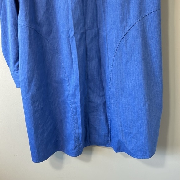 BOSS Hugo Boss Long Sleeve Shirt Dress Button Placket Blue Dust Sz M NEW - Picture 12 of 16
